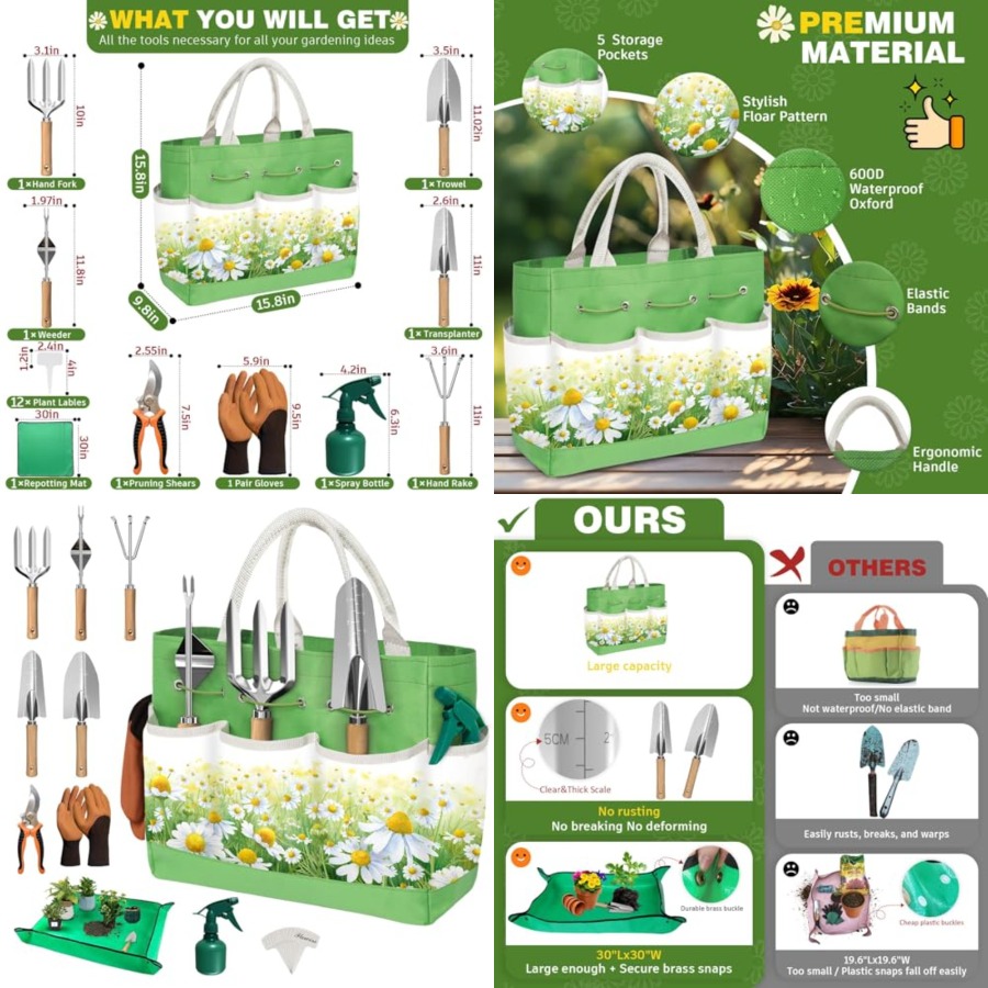 Gardening Tools Mothers Day - 22Pcs Garden Tools Set for Women,