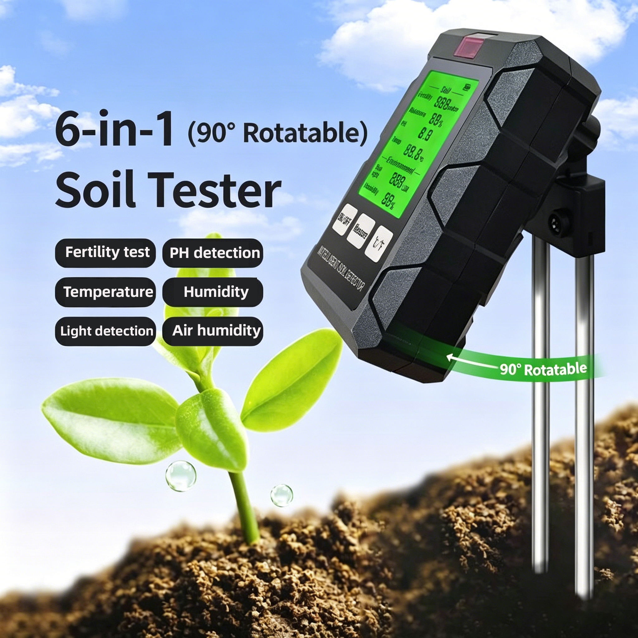 Soil Ph Meter - 6 in 1 Soil PH Meter