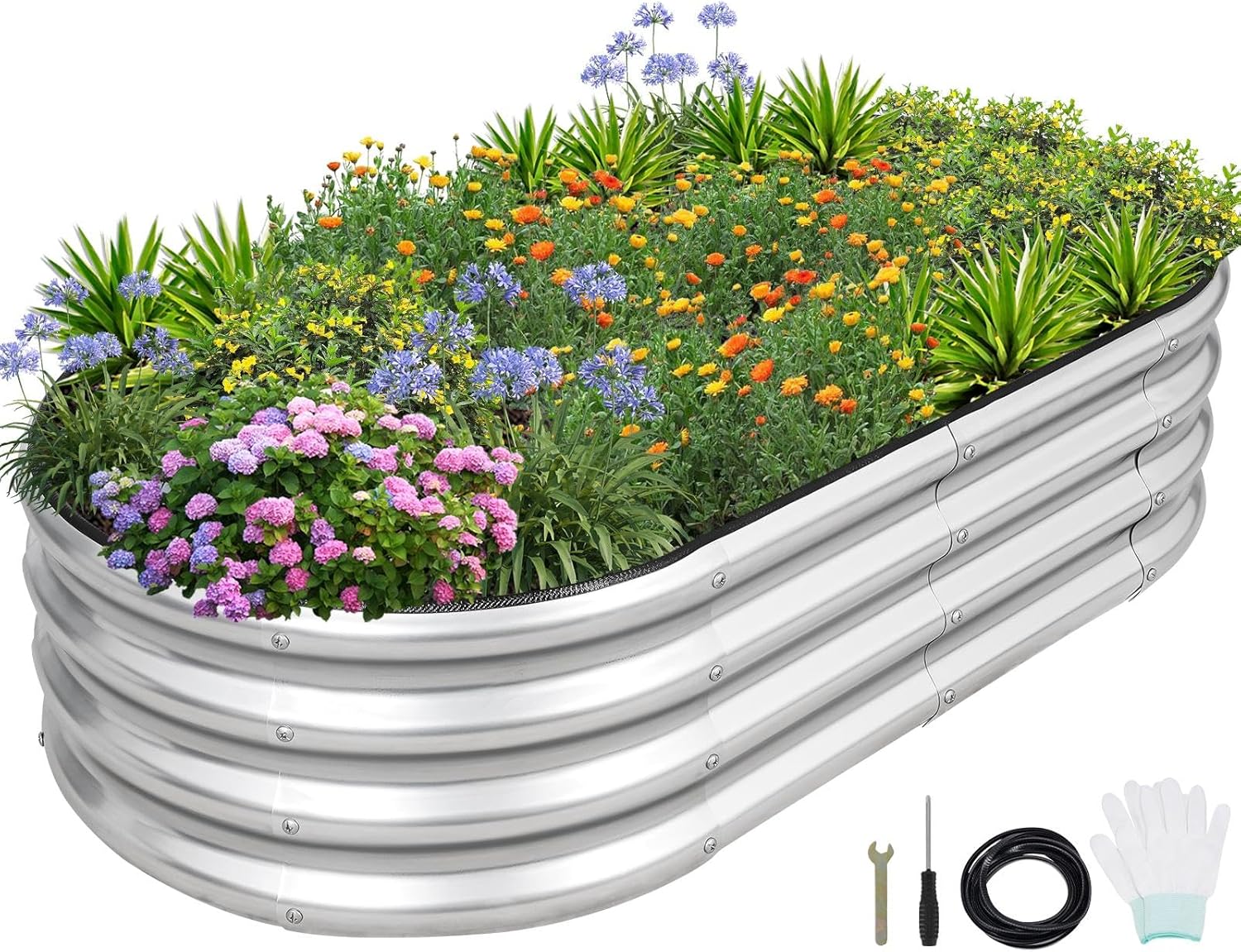 Gardening Tools Vegetables - Galvanized Raised Garden Bed, 4x2x1ft Metal