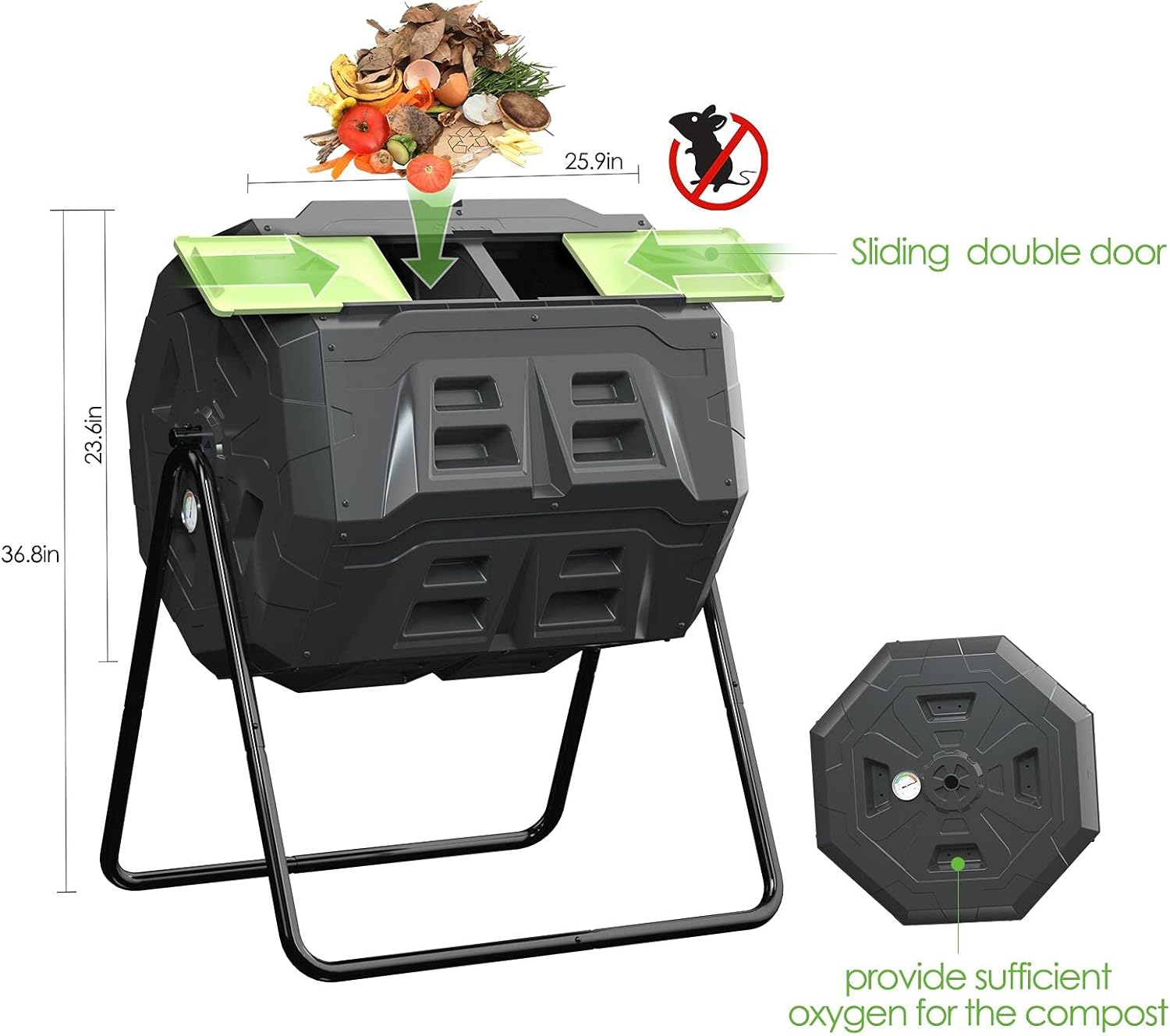 Large Compost Tumbler Bin for  – Compost Bin Bewertung und Preis