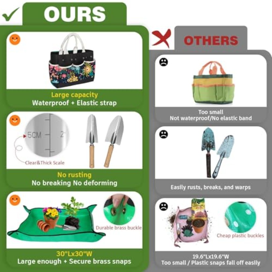 22Pcs Gardening Tools Set for  – Gardening Tools Mothers Day Bewertung und Preis