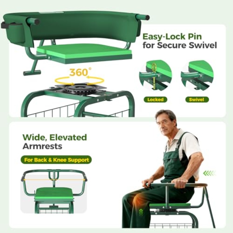 Outdoor Garden Seat with Wheel – Gardening Tools For Seniors Bewertung und Preis