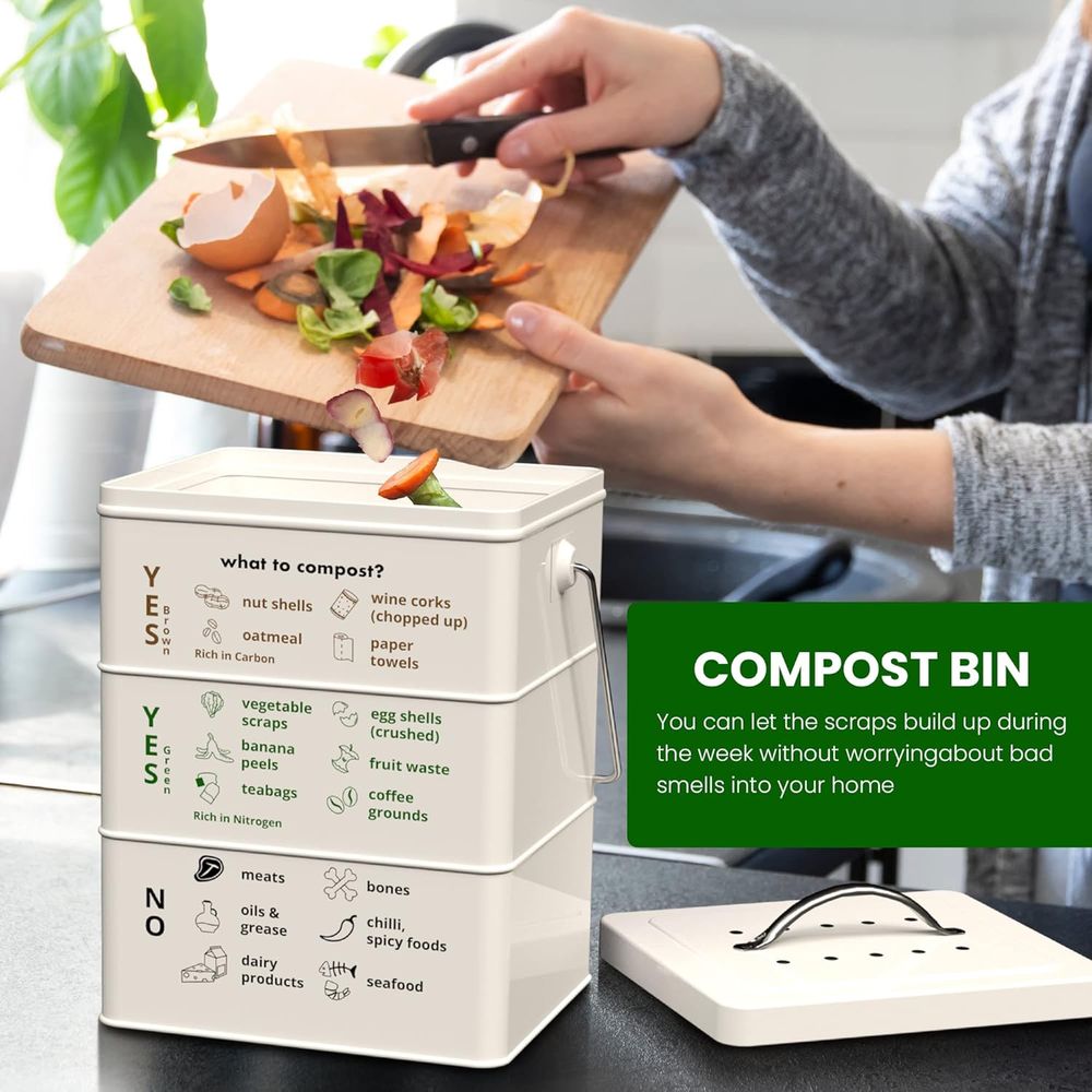 1-Gallon Kitchen Composter wit – Compost Bin Bewertung und Preis