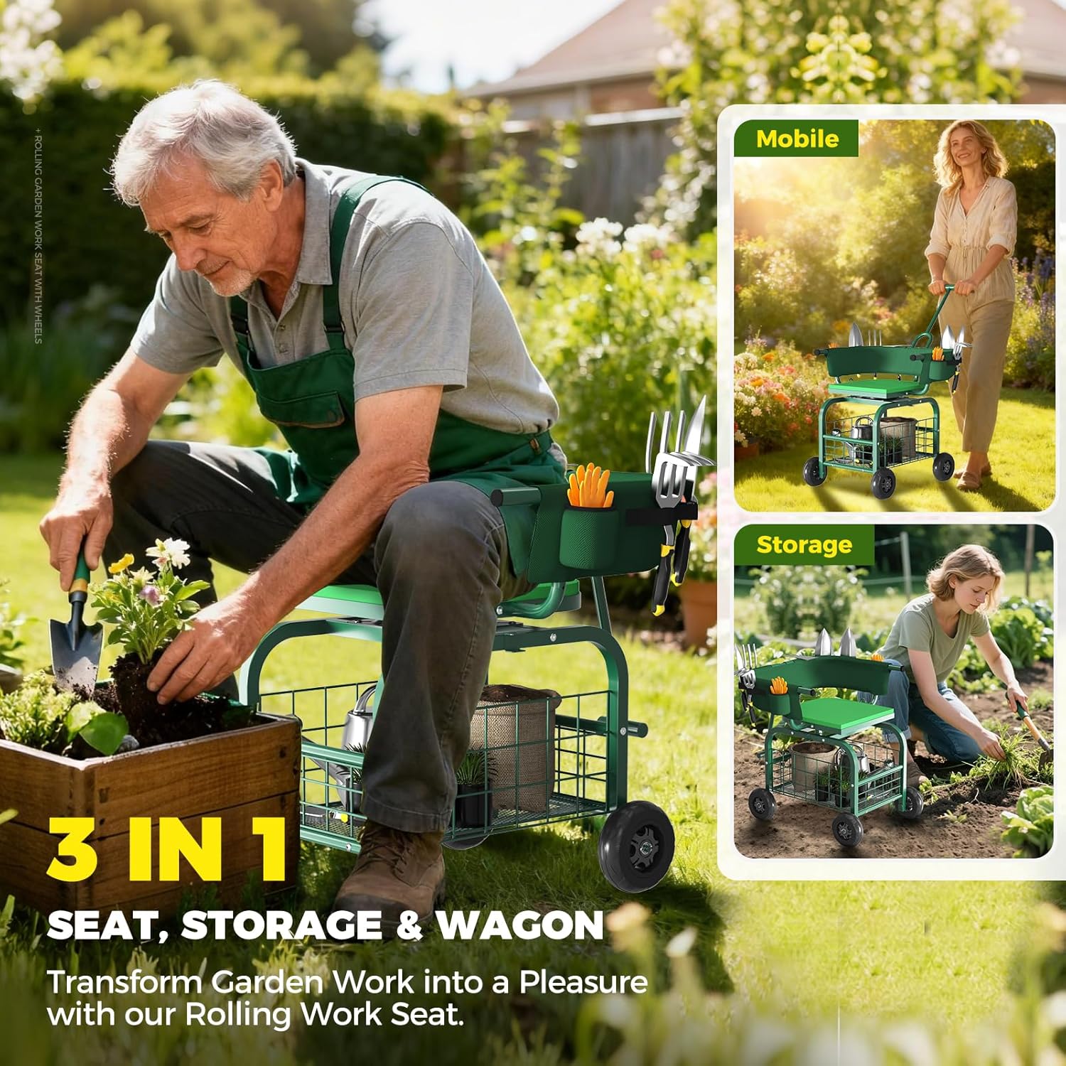 Rolling Garden Stool with Whee – Gardening Tools For Seniors Bewertung und Preis