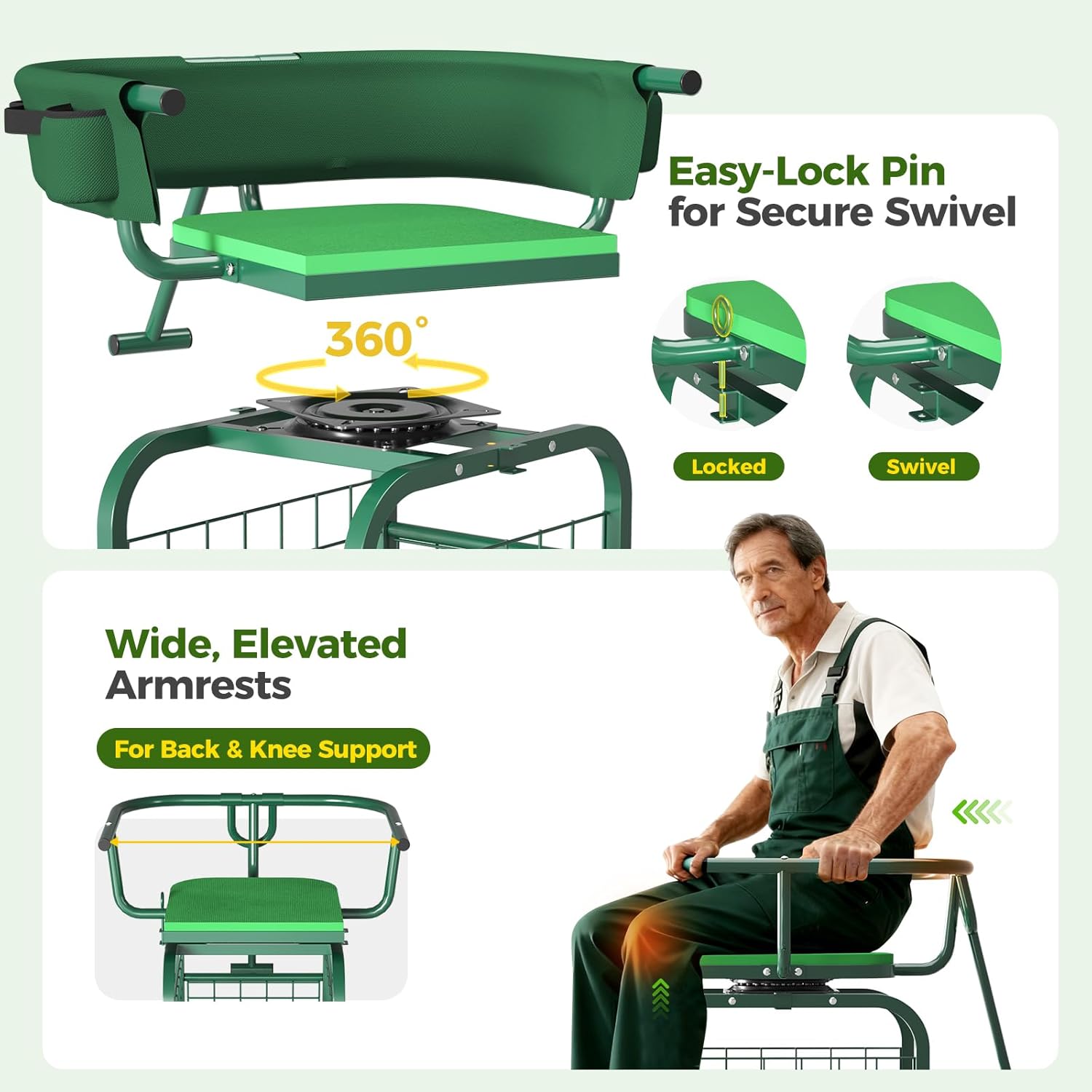Rolling Garden Stool with Whee – Gardening Tools For Seniors Bewertung und Preis