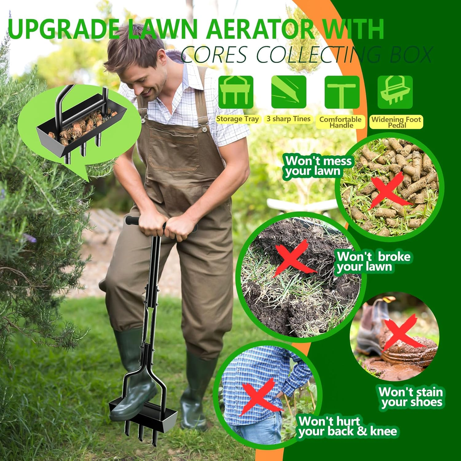 Manual Lawn Aerator Coring Gar – Gardening Hand Tools Yard Bewertung und Preis