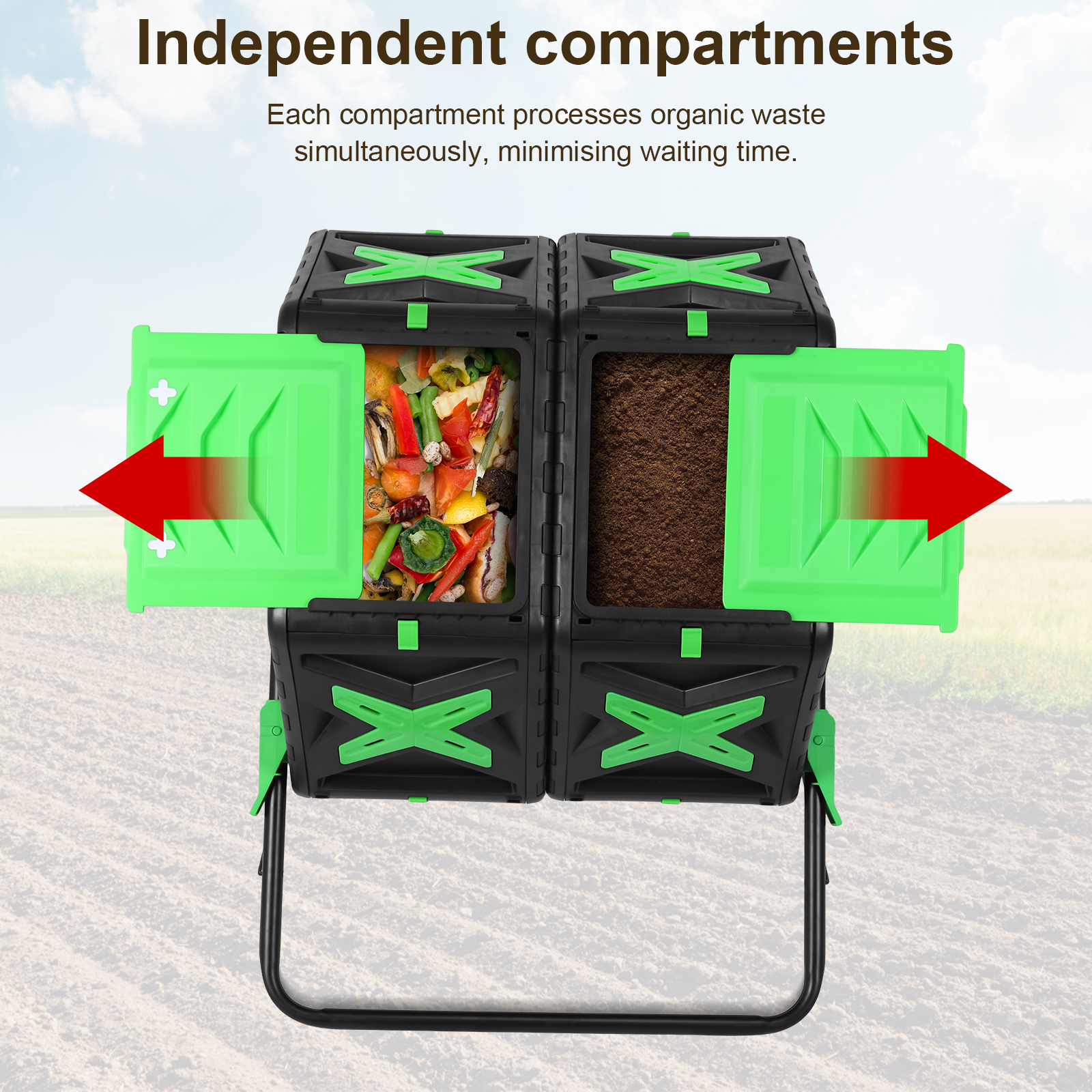 140L Dual Chamber Tumbling Com – Compost Bin Bewertung und Preis