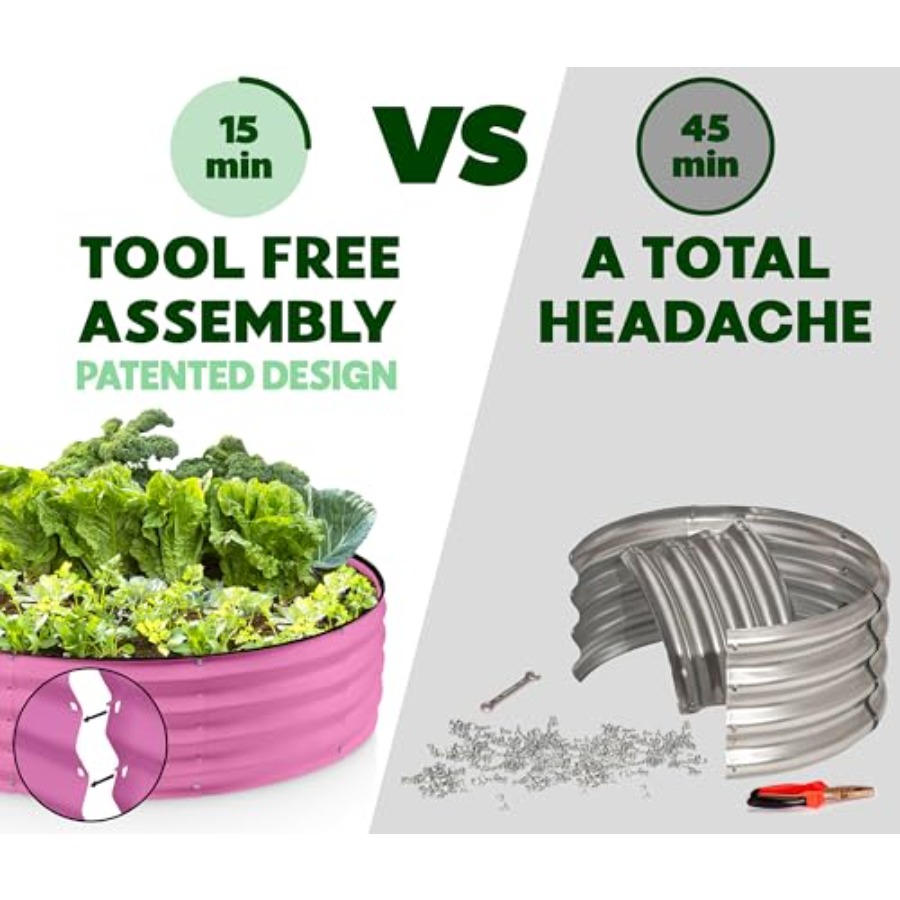 Round Galvanized Raised Garden – Gardening Tools Vegetables Bewertung und Preis