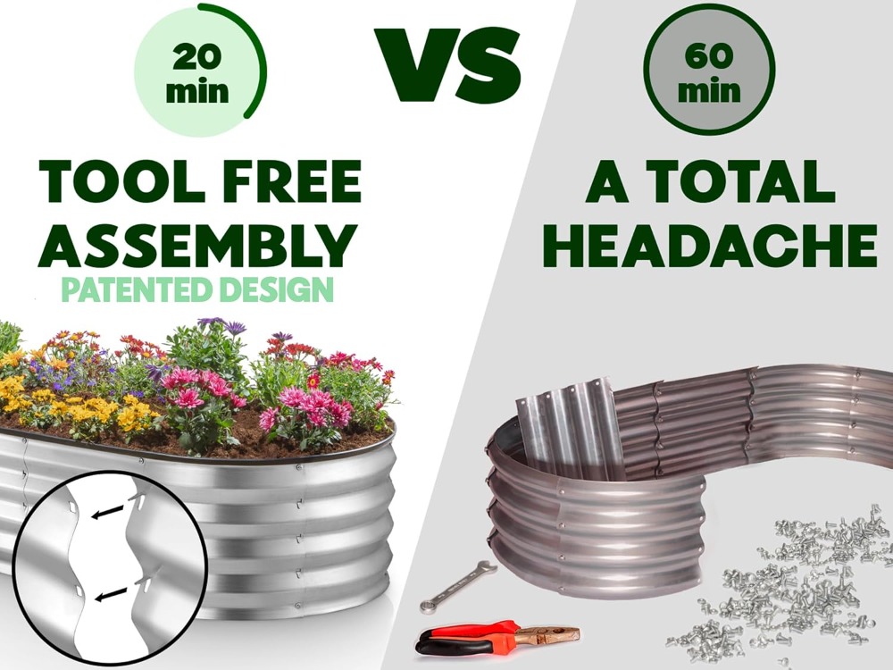 Galvanized Raised Garden Beds  – Gardening Tools Vegetables Bewertung und Preis